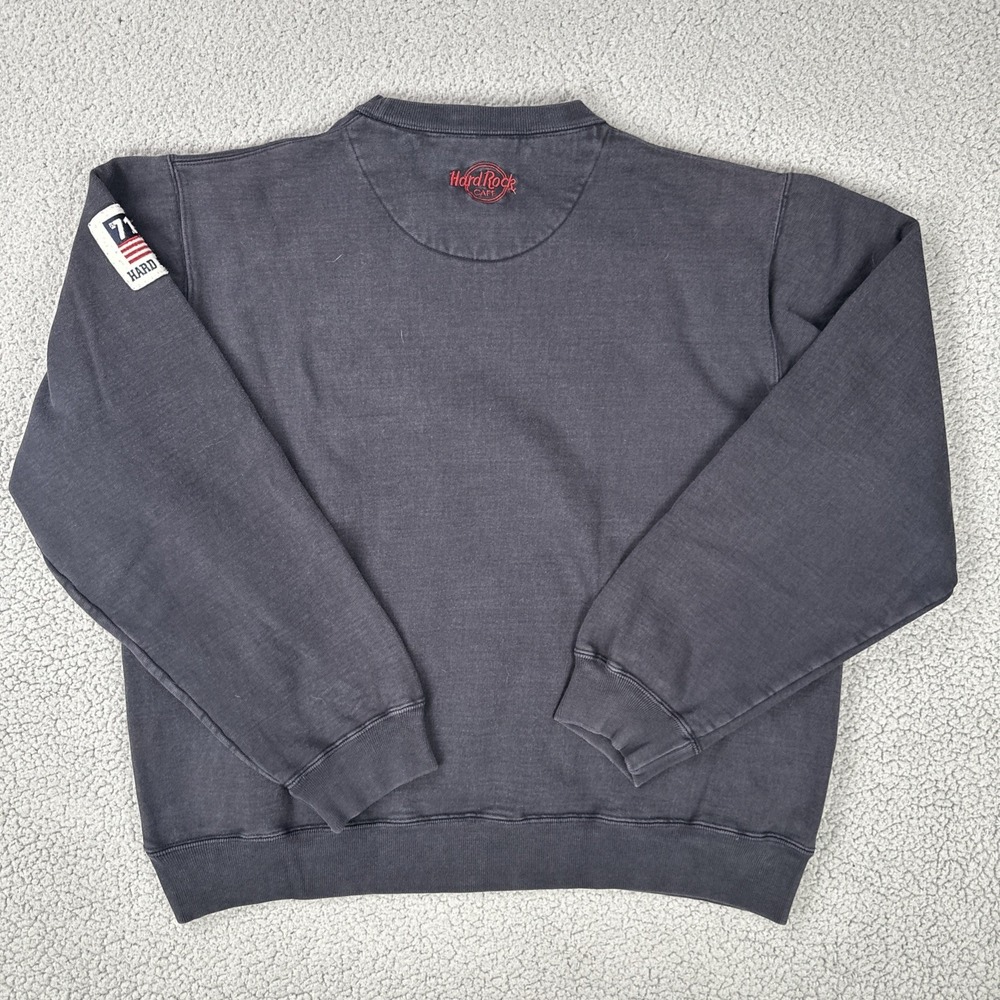 VTG Hard Rock Cafe Hollywood Crewneck Sweatshirt Men Large Flag Embroidery - Picture 12 of 16